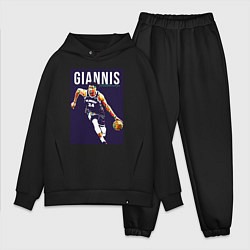 Мужской костюм оверсайз Giannis - Bucks, цвет: черный