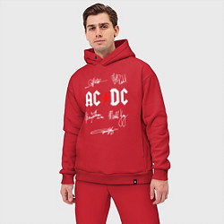 Мужской костюм оверсайз AC DC АВТОГРАФЫ ИСПОЛНИТЕЛЕЙ, цвет: красный — фото 2