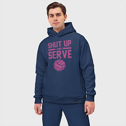 Мужской костюм оверсайз Shut Up And Serve, цвет: тёмно-синий — фото 2