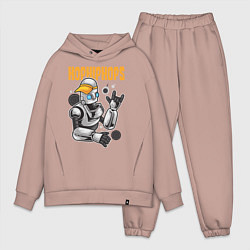 Мужской костюм оверсайз Робот в бейсболке, цвет: пыльно-розовый