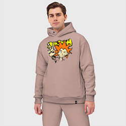 Мужской костюм оверсайз Элизиум рыжий, цвет: пыльно-розовый — фото 2