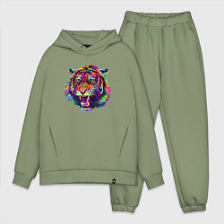 Мужской костюм оверсайз Color Tiger, цвет: авокадо