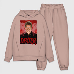 Мужской костюм оверсайз Dexter Декстер постер, цвет: пыльно-розовый