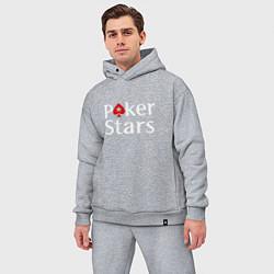 Мужской костюм оверсайз PokerStars логотип, цвет: меланж — фото 2