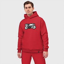 Мужской костюм оверсайз Blink 182 лого, цвет: красный — фото 2