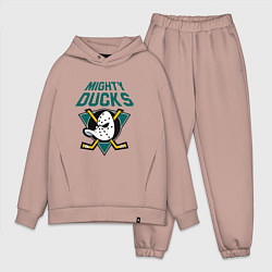 Мужской костюм оверсайз Анахайм Дакс, Mighty Ducks, цвет: пыльно-розовый