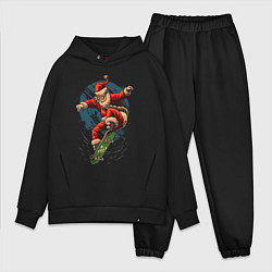 Мужской костюм оверсайз Santa on a skateboard, цвет: черный