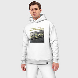 Мужской костюм оверсайз Lamborghini Motorsport sketch, цвет: белый — фото 2