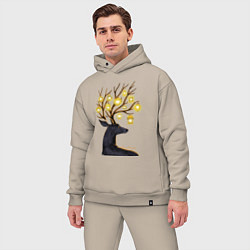 Мужской костюм оверсайз Рождественские огни, цвет: миндальный — фото 2