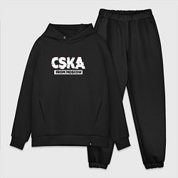 Мужской костюм оверсайз ЦСКА CSKA Глитч, цвет: черный