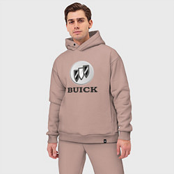 Мужской костюм оверсайз Gray gradient Logo Buick, цвет: пыльно-розовый — фото 2