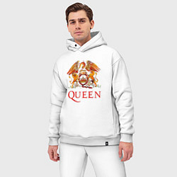 Мужской костюм оверсайз Queen, логотип, цвет: белый — фото 2