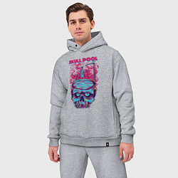 Мужской костюм оверсайз Череп с бассейном, цвет: меланж — фото 2