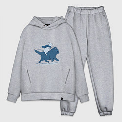 Мужской костюм оверсайз Путешествие на коте