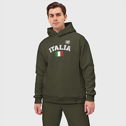 Мужской костюм оверсайз Футбол Италия, цвет: хаки — фото 2