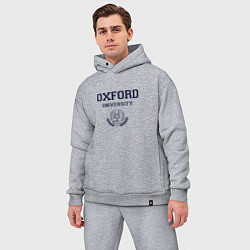 Мужской костюм оверсайз Оксфорд - логотип университета цвета меланж — фото 2