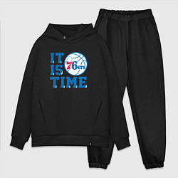 Мужской костюм оверсайз It Is Philadelphia 76ers Time Филадельфия Севенти, цвет: черный