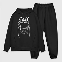 Мужской костюм оверсайз Ozzy Osbourne Рок Кот Оззи Осборн, цвет: черный