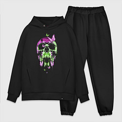 Мужской костюм оверсайз Skull & Butterfly Neon