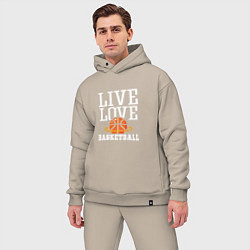 Мужской костюм оверсайз Live Love - Basketball, цвет: миндальный — фото 2
