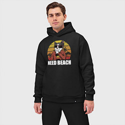 Мужской костюм оверсайз Need Beach, цвет: черный — фото 2