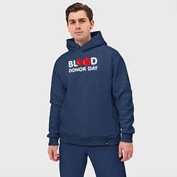 Мужской костюм оверсайз Blood Donor Day, цвет: тёмно-синий — фото 2