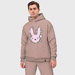 Мужской костюм оверсайз Bad Bunny Floral Bunny, цвет: пыльно-розовый — фото 2