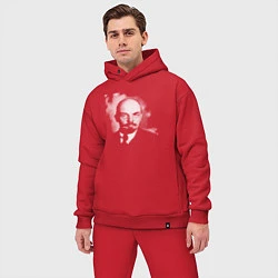 Мужской костюм оверсайз Владимир Ленин, цвет: красный — фото 2