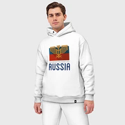 Мужской костюм оверсайз Russia - Союз, цвет: белый — фото 2