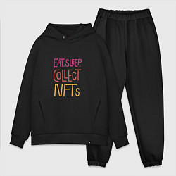 Мужской костюм оверсайз Eat Sleep Collect NFTs, цвет: черный