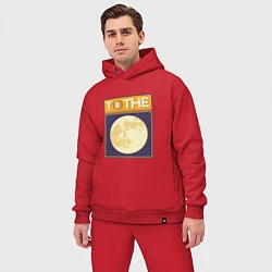 Мужской костюм оверсайз Биткоин до Луны Bitcoint to the Moon, цвет: красный — фото 2