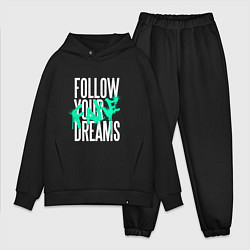 Мужской костюм оверсайз Follow Your Fake Dreams, цвет: черный