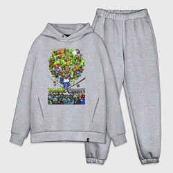 Мужской костюм оверсайз Crazy Dave plants, цвет: меланж