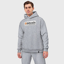 Мужской костюм оверсайз Bitcoin Accepted Here Биткоин принимается здесь, цвет: меланж — фото 2