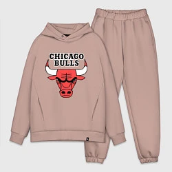 Мужской костюм оверсайз Chicago Bulls, цвет: пыльно-розовый