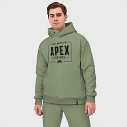 Мужской костюм оверсайз Apex Legends gaming champion: рамка с лого и джойс, цвет: авокадо — фото 2