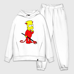 Мужской костюм оверсайз Bart Simpson - devil, цвет: белый