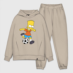 Мужской костюм оверсайз Барт Симпсон бьёт по футбольному мячу