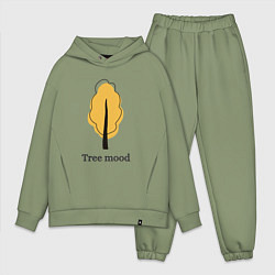 Мужской костюм оверсайз Осеннее оранжевое дерево - tree mood, цвет: авокадо