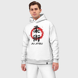 Мужской костюм оверсайз Jiu jitsu red splashes logo, цвет: белый — фото 2