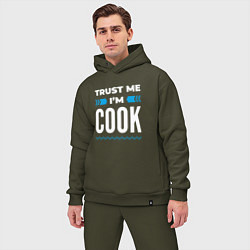 Мужской костюм оверсайз Trust me Im cook, цвет: хаки — фото 2