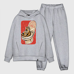 Мужской костюм оверсайз Кот на унитазе