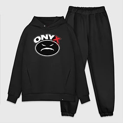 Мужской костюм оверсайз Onyx - black logo, цвет: черный
