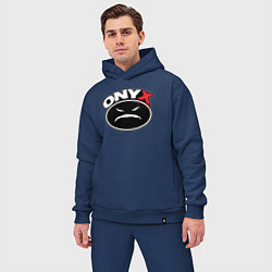 Мужской костюм оверсайз Onyx - black logo, цвет: тёмно-синий — фото 2