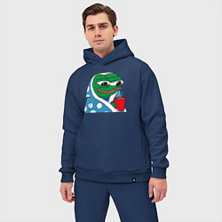 Мужской костюм оверсайз Frog Pepe мем, цвет: тёмно-синий — фото 2