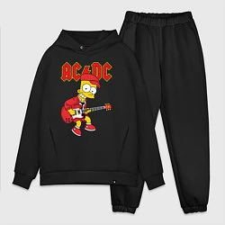 Мужской костюм оверсайз AC DC Барт Симпсон, цвет: черный