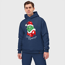 Мужской костюм оверсайз Merry Christmas, Santa Claus Grinch, цвет: тёмно-синий — фото 2