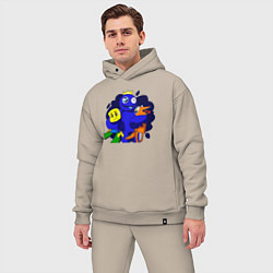 Мужской костюм оверсайз Радужные друзья: все персонажи, цвет: миндальный — фото 2