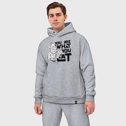Мужской костюм оверсайз Ты то , что ешь, цвет: меланж — фото 2