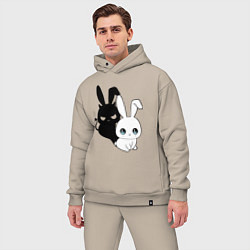 Мужской костюм оверсайз Милый кролик - ангелочек или дьяволёнок?, цвет: миндальный — фото 2